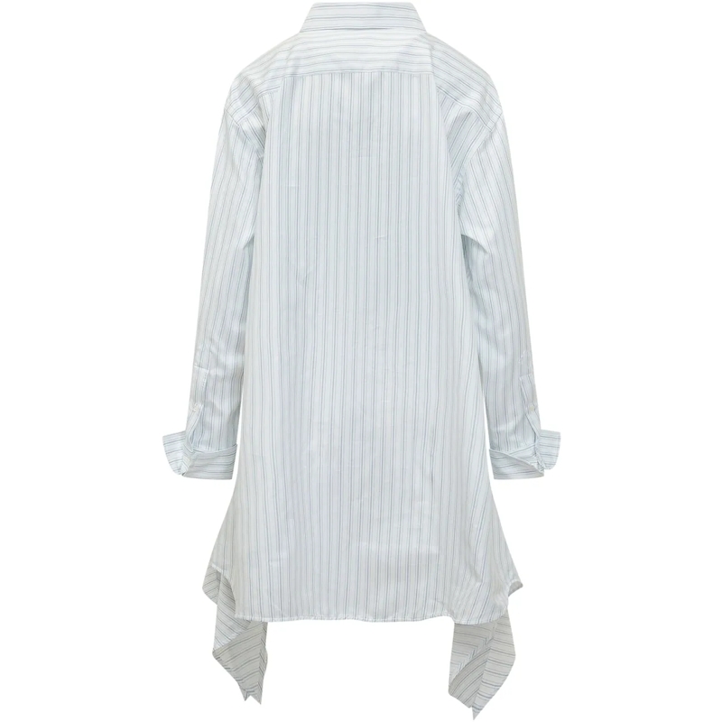 J.W.Anderson Robe midi Abito Camicia Side Knot con Motivo a Righe weiß(Image 2)