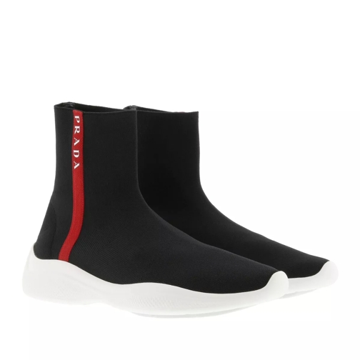 Prada Knitted Sock Sneakers Nero/Bianco sneaker à enfiler