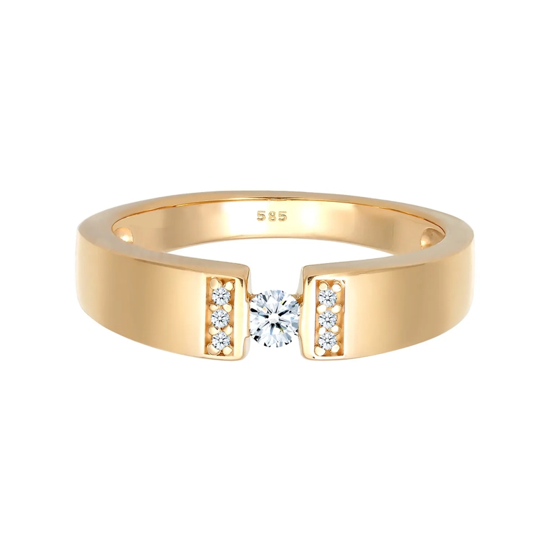 Elli Diamantring Ring Verlobung Diamant 0.14 ct. 585 Gelbgold gold(Image 2)