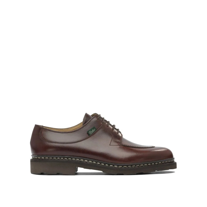 Paraboot Chaussures à lacets Brown Leather Derby Shoes With Polished Finish Brown