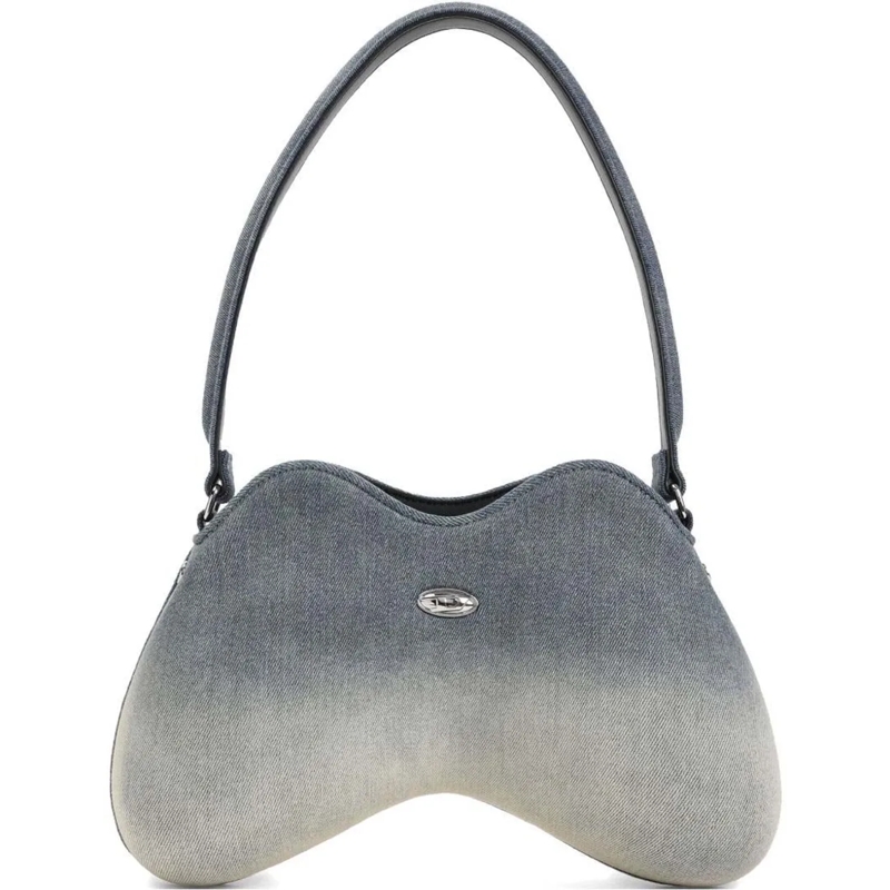 Diesel Schultertasche Double D Shoulder Bag - Cotton - Blue Blue