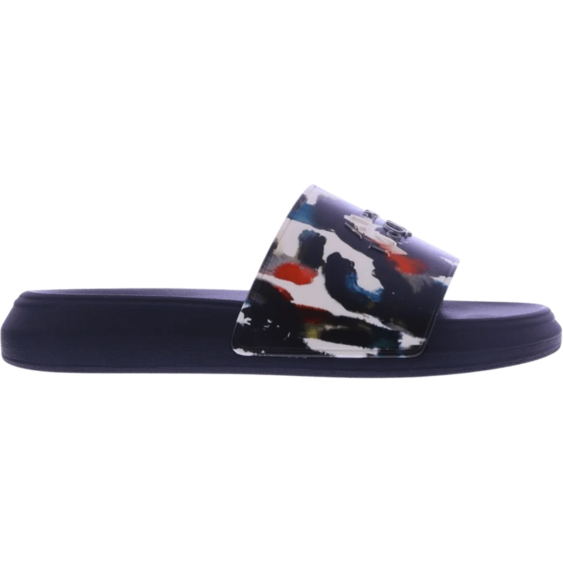 Alexander McQueen Claquettes Heren Pool Slide Graffiti schwarz