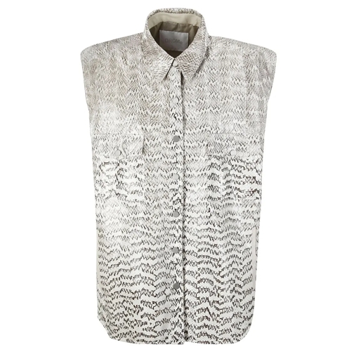 Drome Hemden Sleeveless Decorated Leather Shirt White