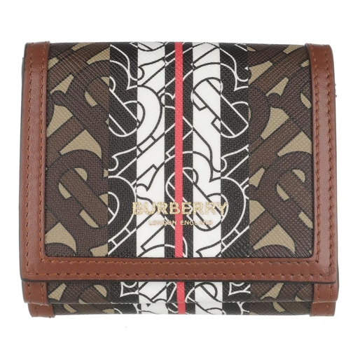 Burberry Branded Folding Wallet Luna Bridle Brown Portefeuille à rabat