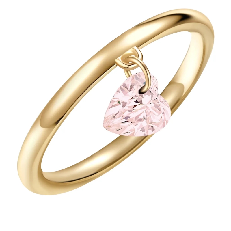 Glanzstücke München Ring Sterling Silber Ring Rosenquarz Herz gold