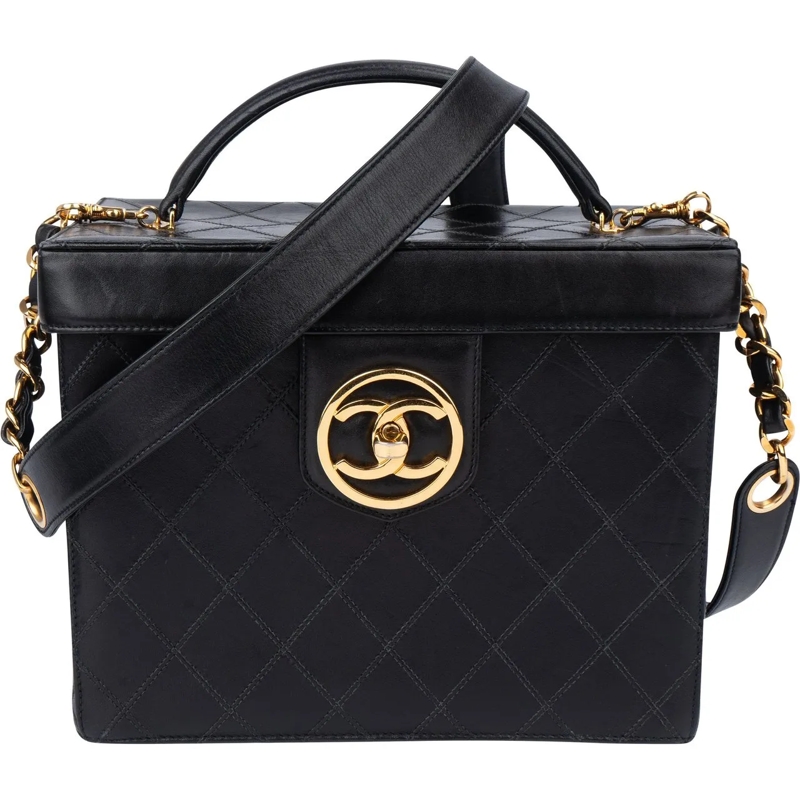 Chanel Tote Chanel Stitching Lambskin CC Vanity Handbag schwarz