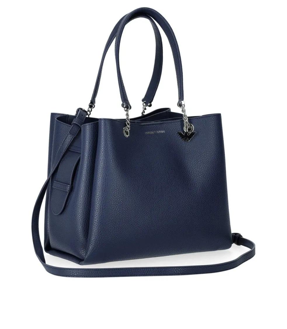 Emporio Armani Shoppers & Totes Charm Navy Blue Shopping Bag in blauw