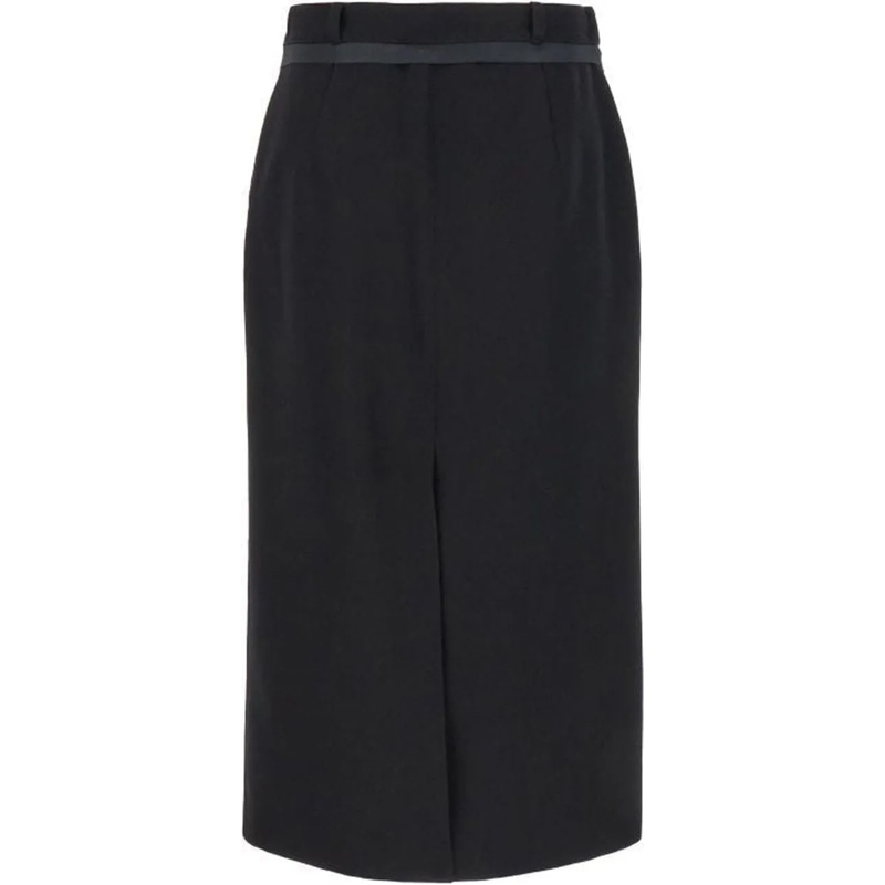 Fendi Midirock Fendi Virgin Wool Grain De Poud Skirt schwarz
