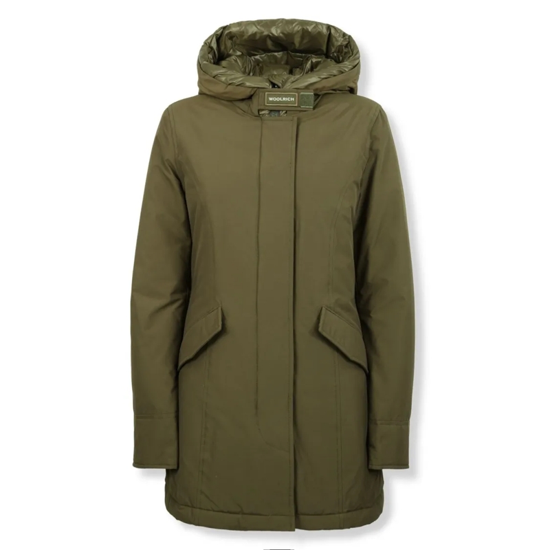 Woolrich  Arctic Parka With Concealed Zip Closure Green