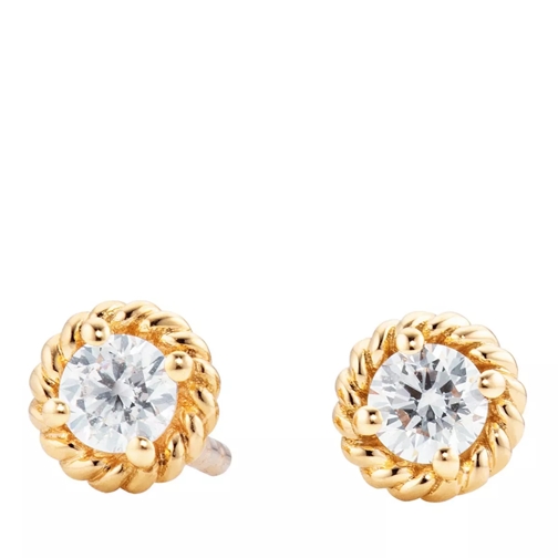 Capolavoro Earrings "Amore Mio" Diamonds Brilliant Cut 18K Yellow Gold Orecchini a bottone