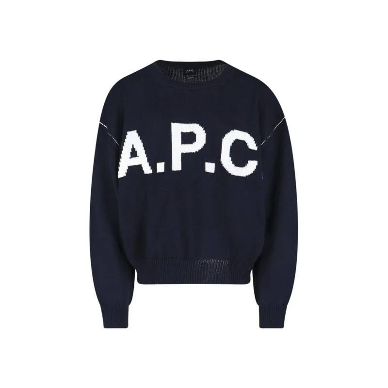 A.P.C. Trui Logo Sweater – Blue Blue