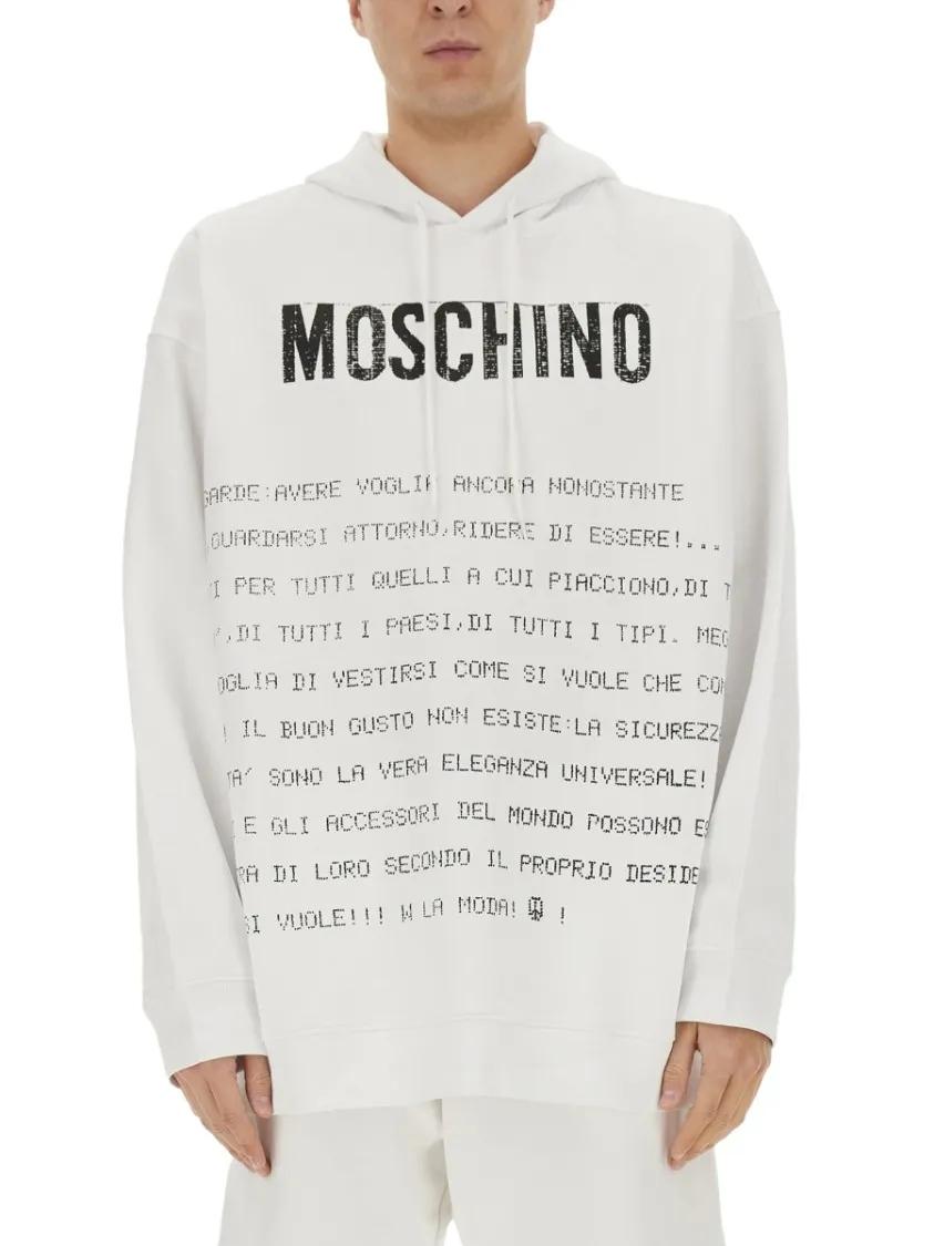 Thumbnail - Moschino - "Archive Message" Hoodie - Größe S - weiß