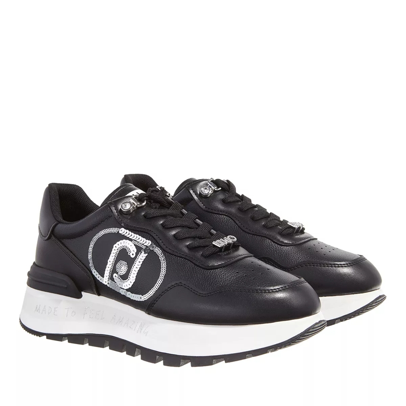LIU JO Low-Top-Sneaker Amazing 20 Sneaker Spreading Tumbled Sp Black Silver