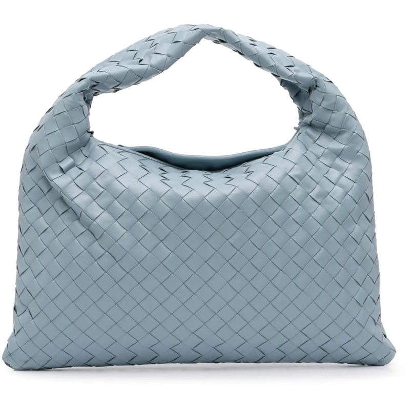 Bottega Veneta Schultertasche Small Calfskin Intrecciato Hop Hobo blau