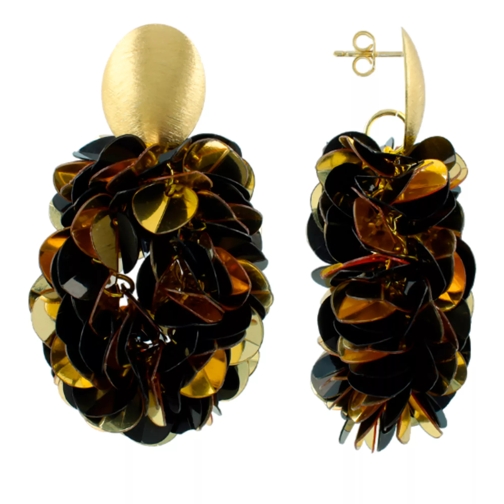 LOTT.gioielli CE SQ Sequin Oval M Black/ Gold Drop Earring