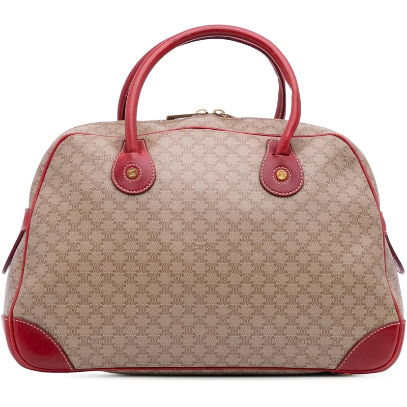 Celine Tote Macadam Coated Canvas Handbag braun