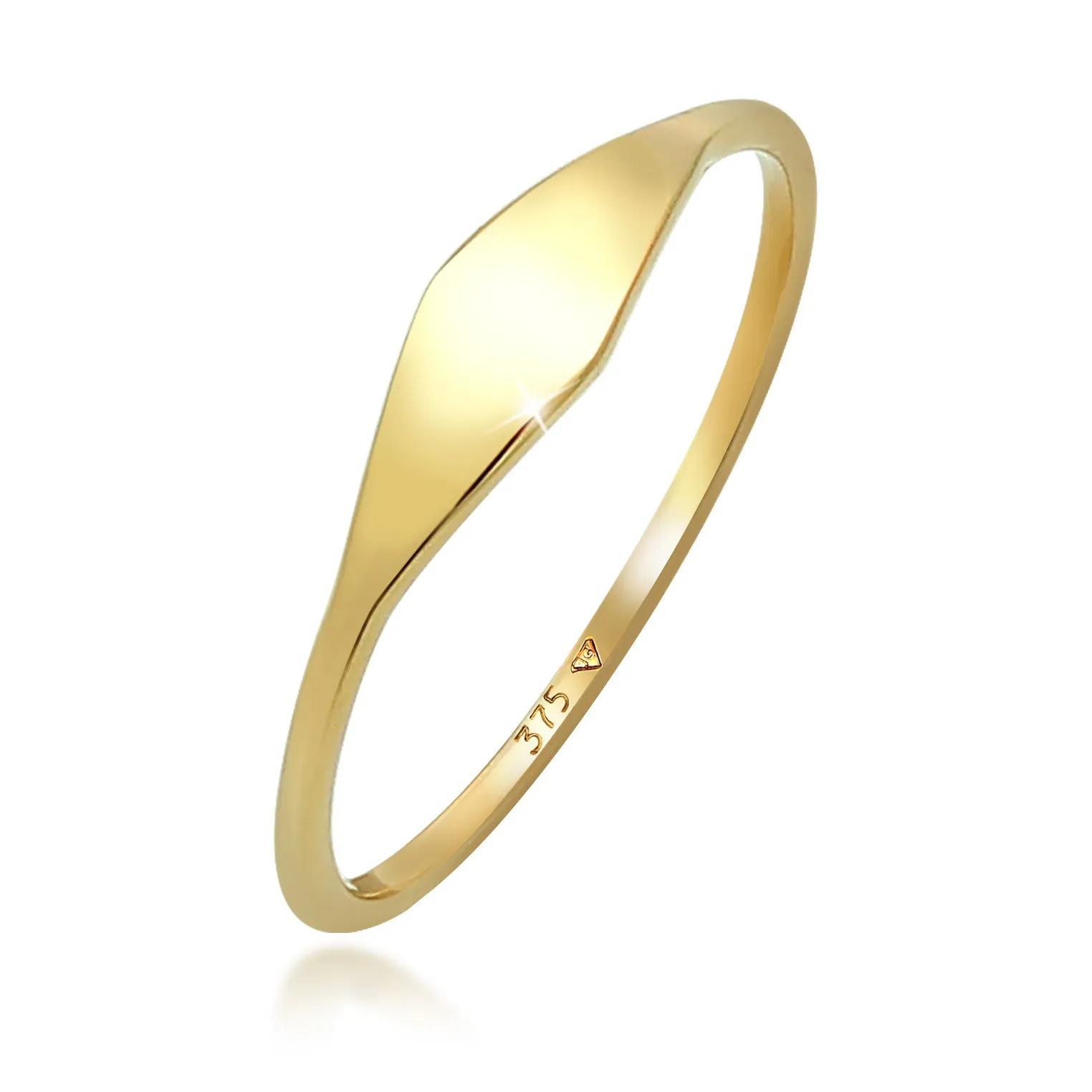 Elli Ringe - Ring Marquise Form Elegant Statement 375 Gelbgold - Gr. 52 MM - in Gold - für Damen