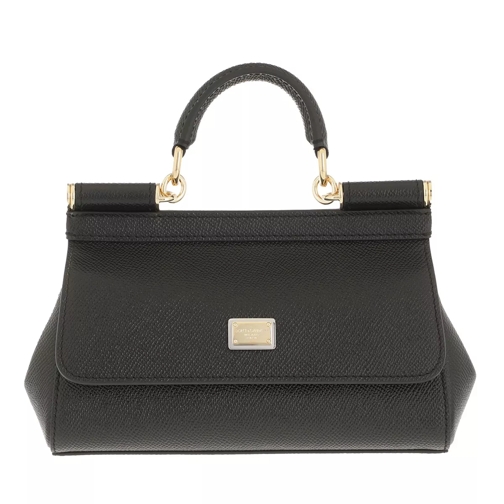 Dolce&Gabbana Sicily Top Handle Bag Dauphine Calfskin Black Mini sac