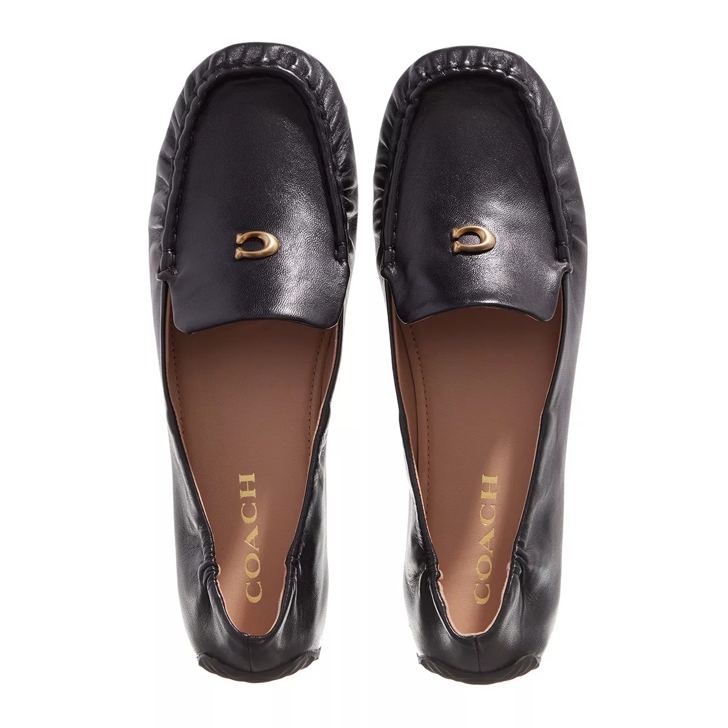 Coach women's black hot sale leather loafers