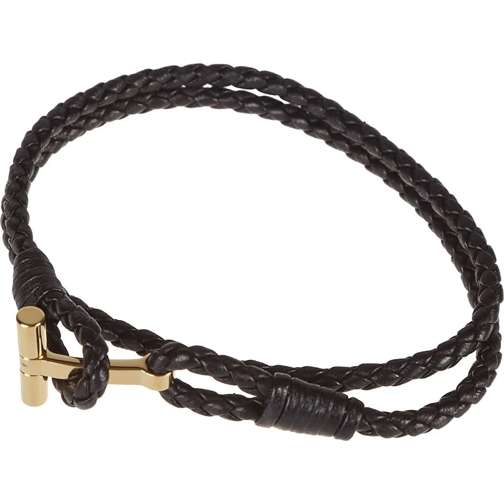 Tom Ford  T Wrap Woven Bracelet Black schwarz