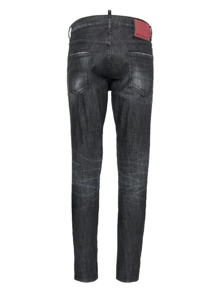 Thumbnail - Dsquared2 - Faded Black Cotton Slim Fit Cropped Jeans - Größe 46 - schwarz