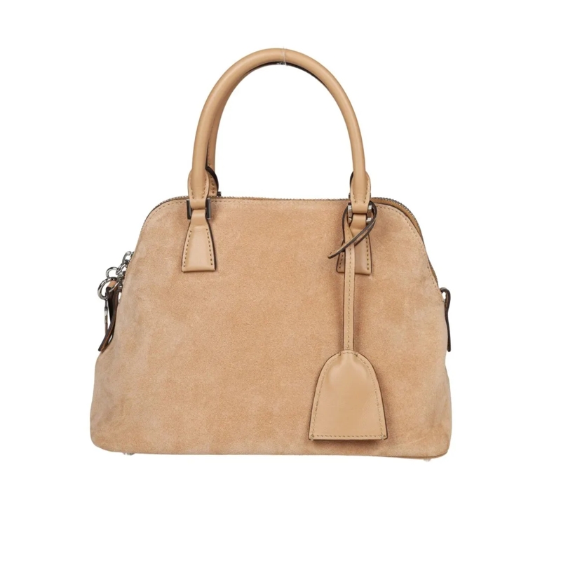 Maison Margiela Schultertasche 5Ac Soft Mini Suede Handbag, Natural Color Brown