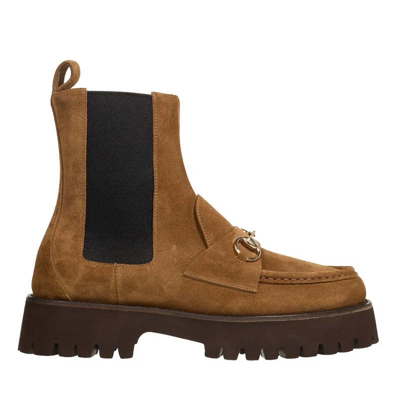 Gucci Stiefeletten Horsebit Ankle Boots Brown