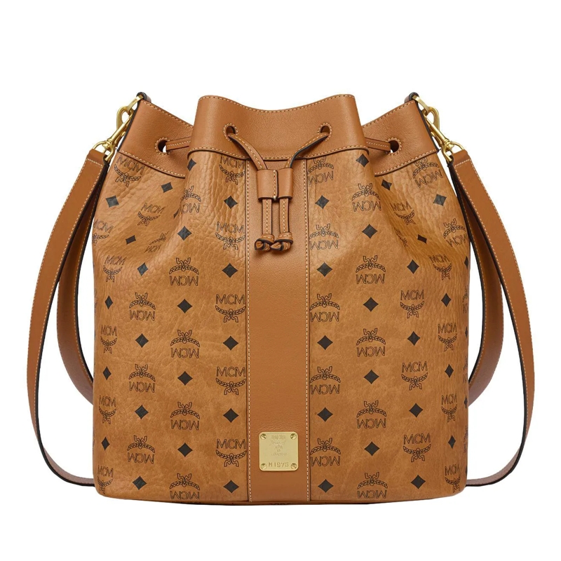MCM Sac reporter Dessau Vi Drawstring Lrg Co Cognac