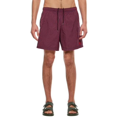 Alexander McQueen  Dots Skull Swimshorts Burgundy