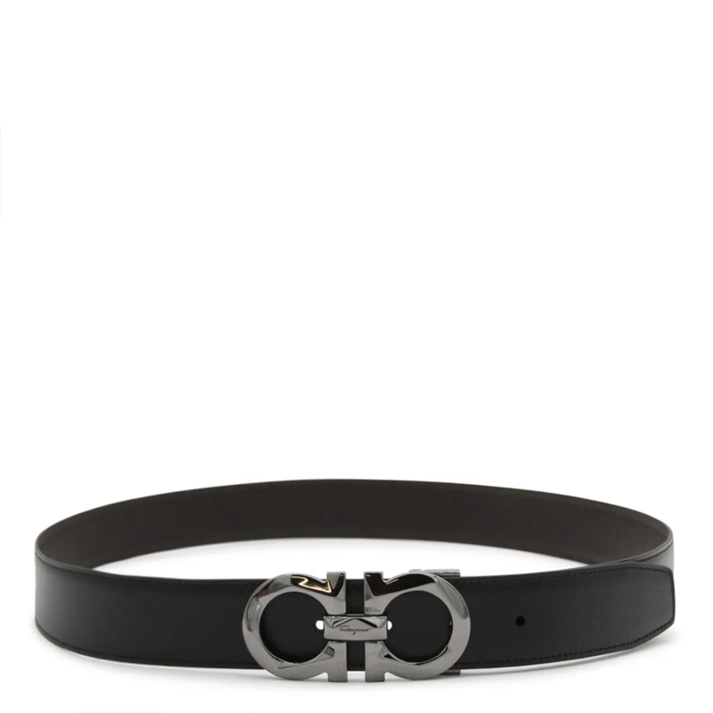 Salvatore Ferragamo Gürtel Black Leather Belt Black