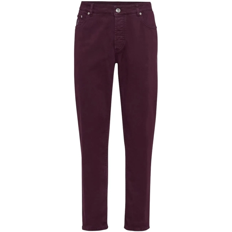 Brunello Cucinelli Jeans mit geradem Bein Trousers Bordeaux rot