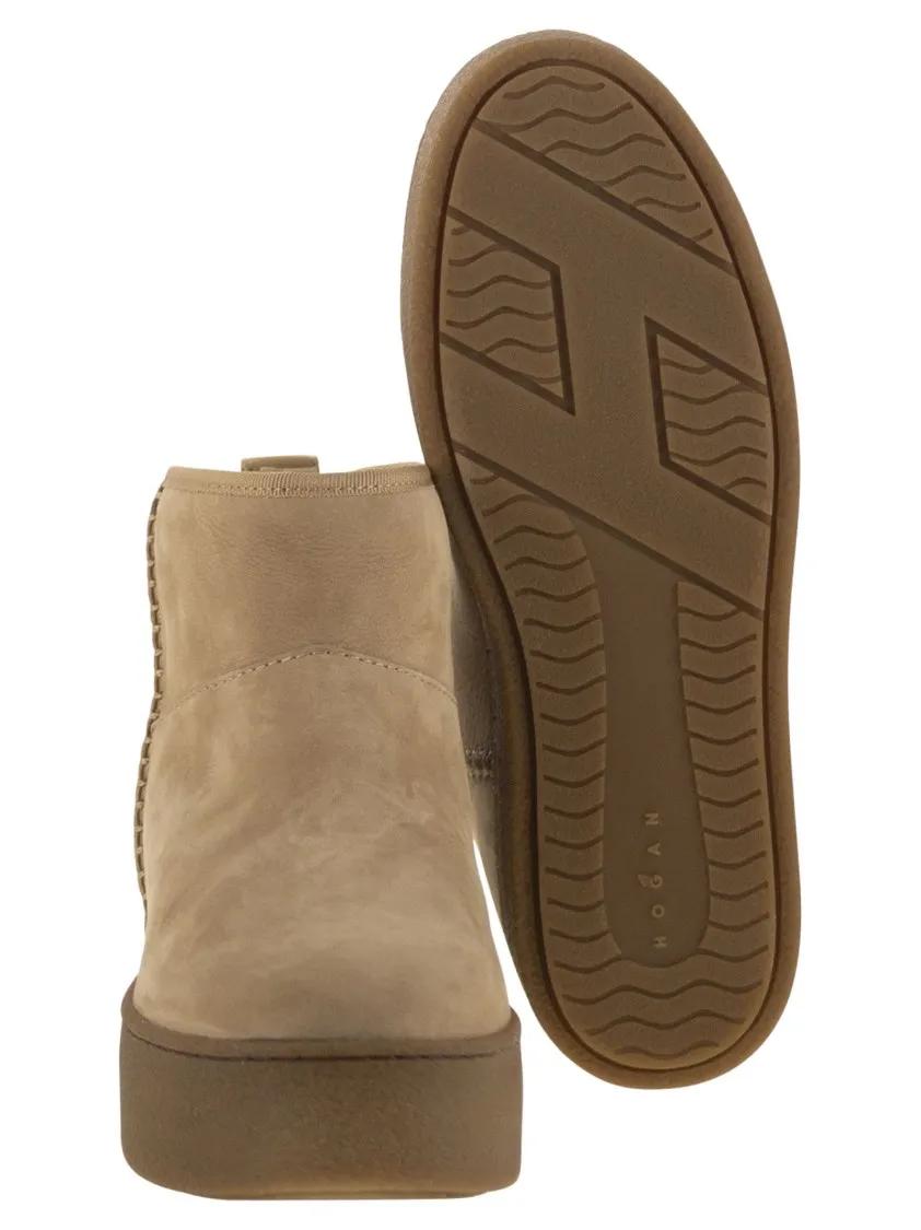 Thumbnail - Hogan Stiefel - H681 - Nubuck Ankle Boots - Gr. 39 (EU) - in Beige - für Damen