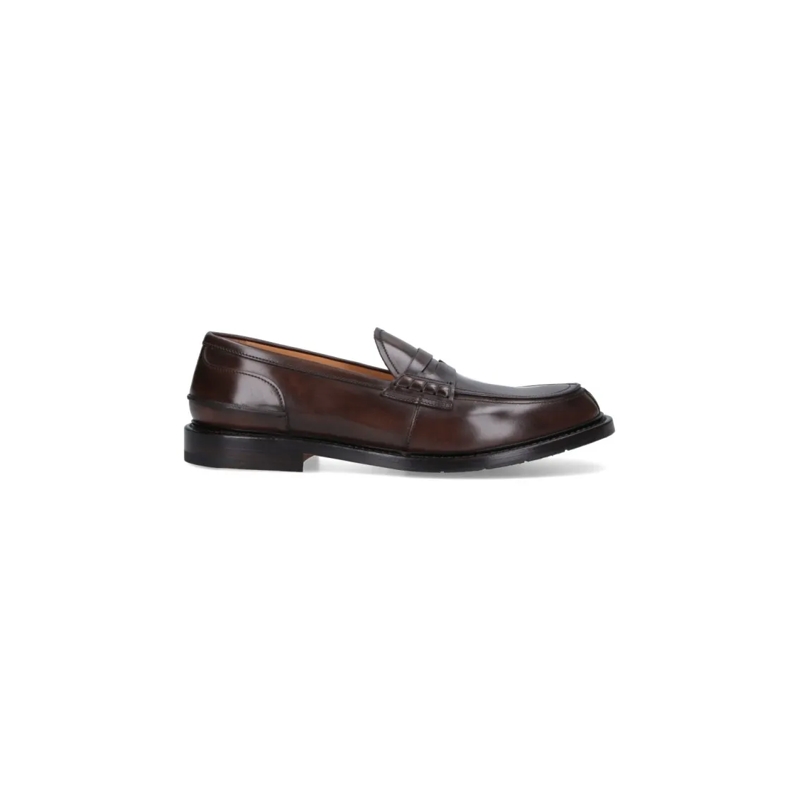 Premiata Loafer Polished Leather Loafers With Penny Strap Detail Brown