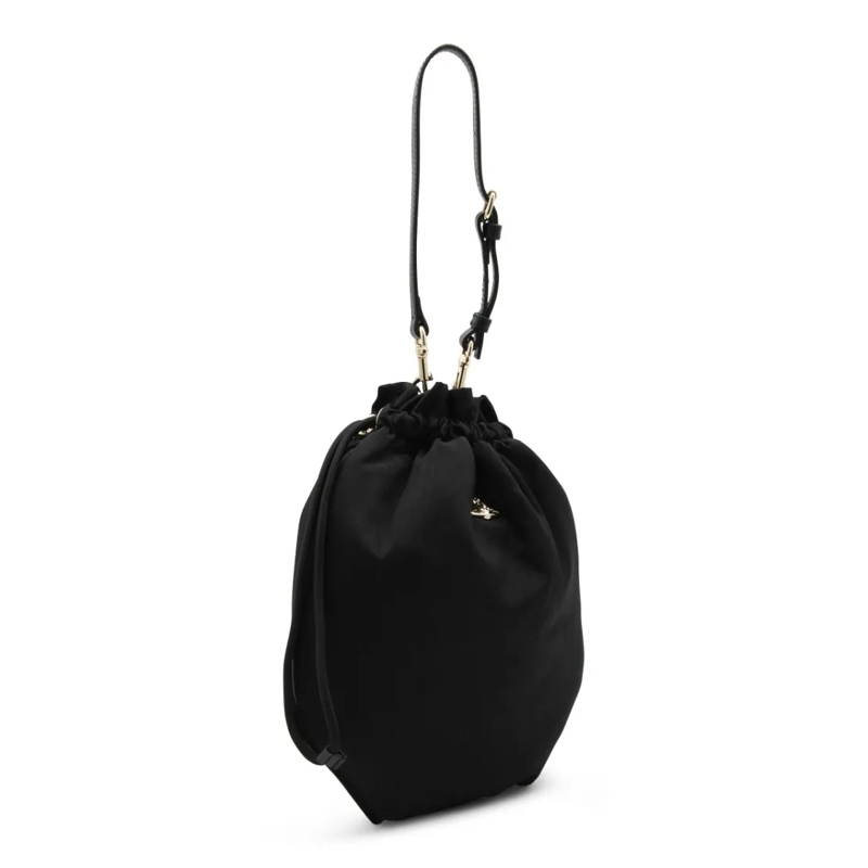 Vivienne Westwood Crossbodytas Minimalist Black Drawstring Bag With Adjustable St Black