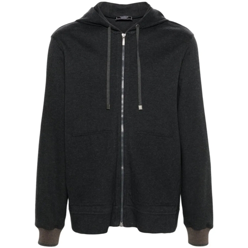 Peserico Zip-Up Sports Hoodie Black Hoodie