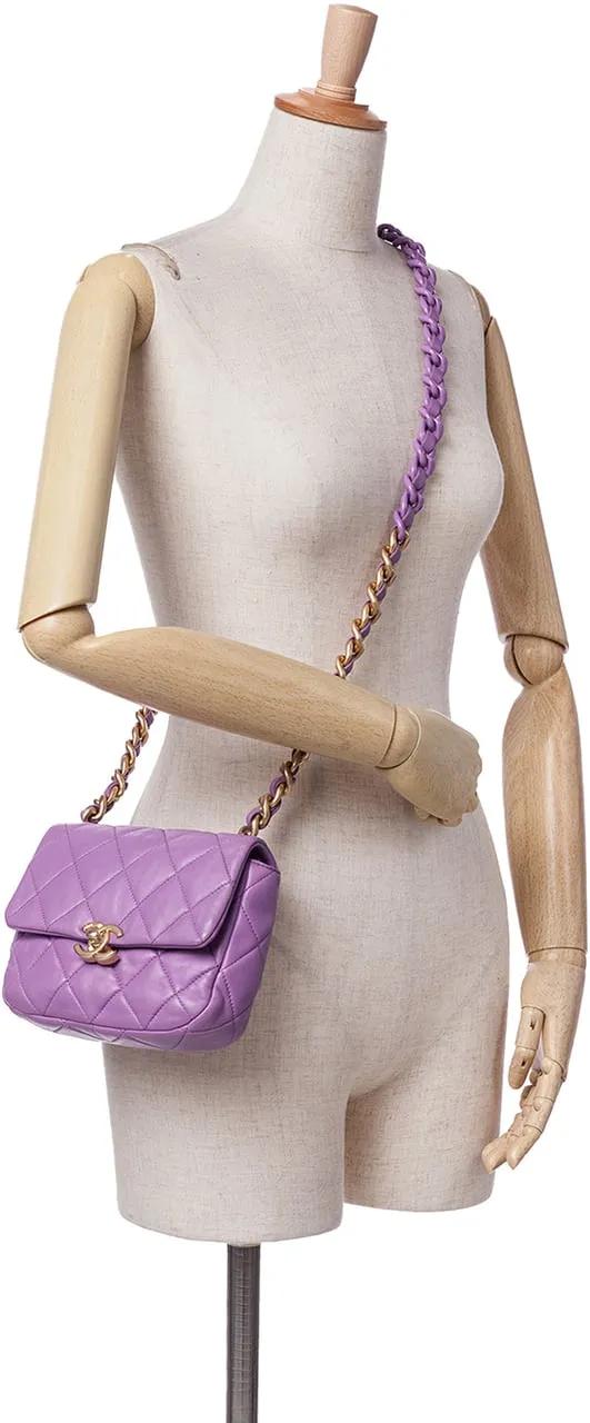 Thumbnail - Chanel Hobo Bags - Mini Quilted Lambskin Candy Chain Flap - Gr. unisize - in Orange - für Damen