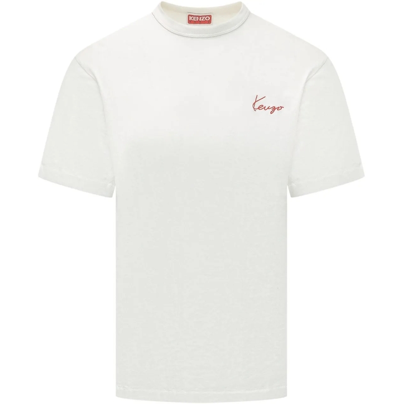 Kenzo T-shirt T-shirt con Ricamo Logo weiß