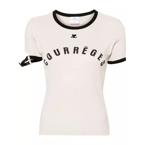 Courrèges Buckle Contrast Printed T-Shirt Neutrals 