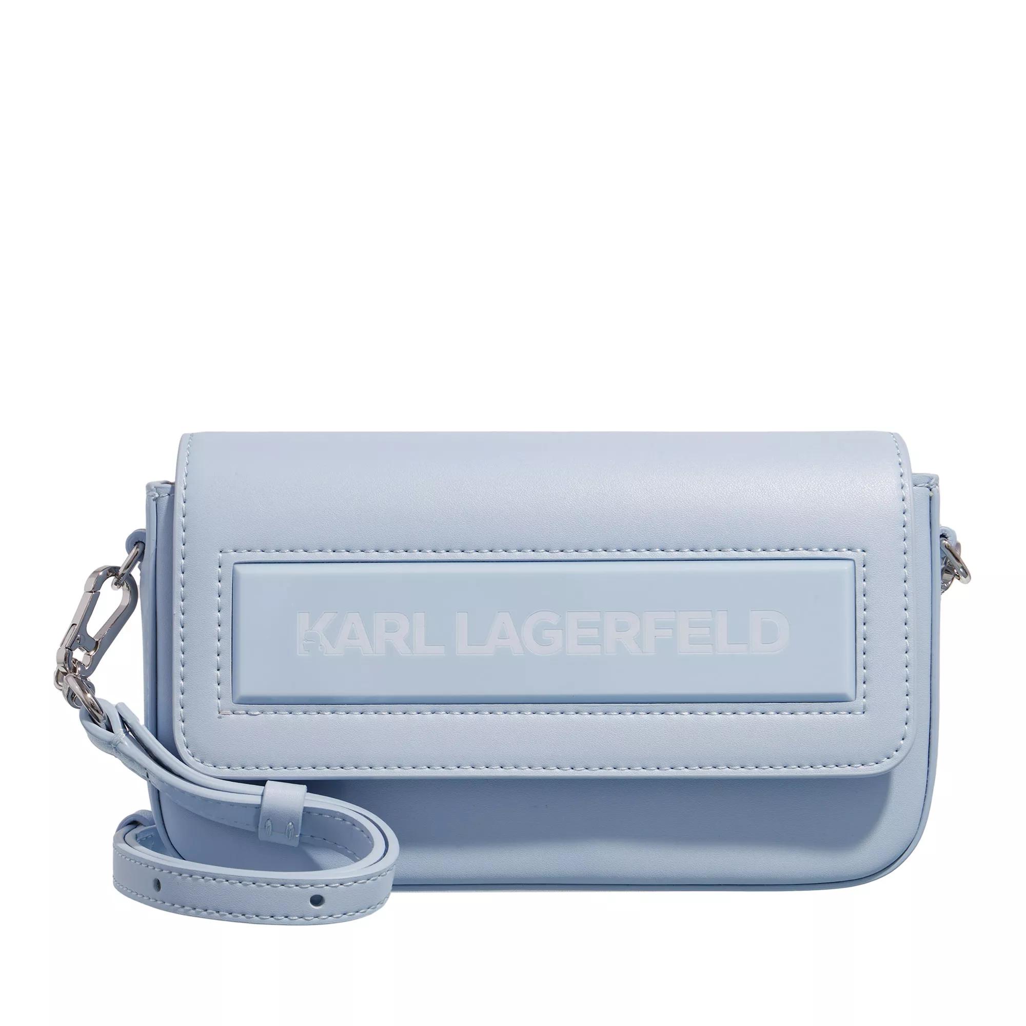 Karl Lagerfeld Hobo Bag - Icon K Sm Flap Shb Leather - Gr. unisize - in Blau - für Damen