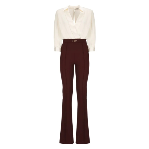 Elisabetta Franchi Viscose And Silk Jumpsuit Burgundy Tute