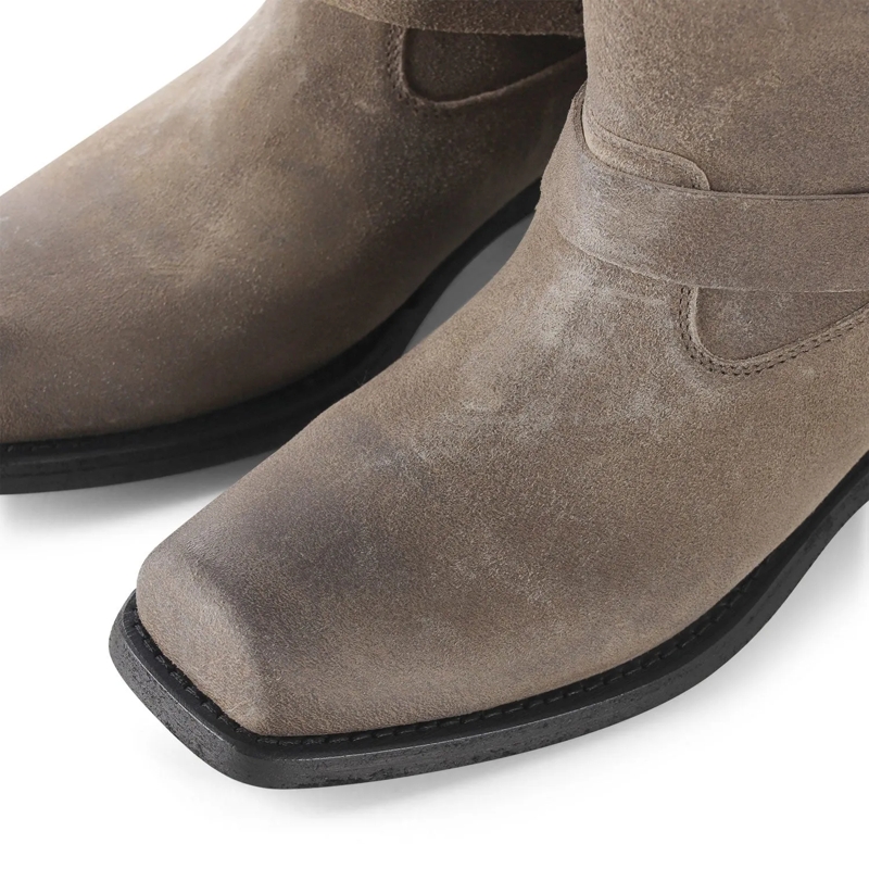 Golden Goose Stiefel Bikerstiefel aus Veloursleder beige(Image 4)