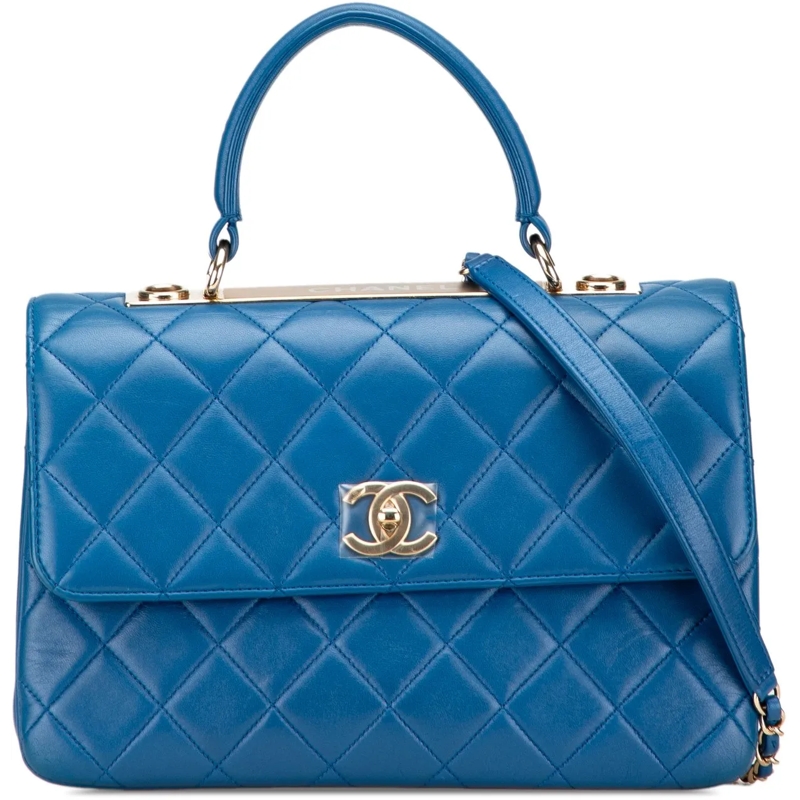 Chanel Sac à bandoulière Medium Lambskin Trendy CC Top Handle Bag blau