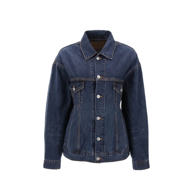 Balenciaga Jeansjacke Hourglass' Denim Jacket Blue