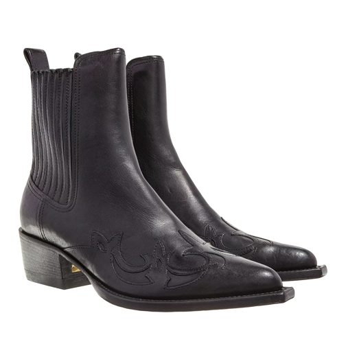 Golden Goose Debbie Beatles Leather Boots Black Enkellaars