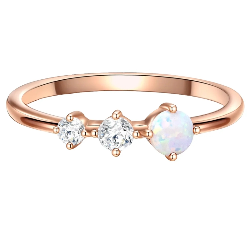 Glanzstücke München Ring Sterling Silber Ring Zirkonia Opal rosegold