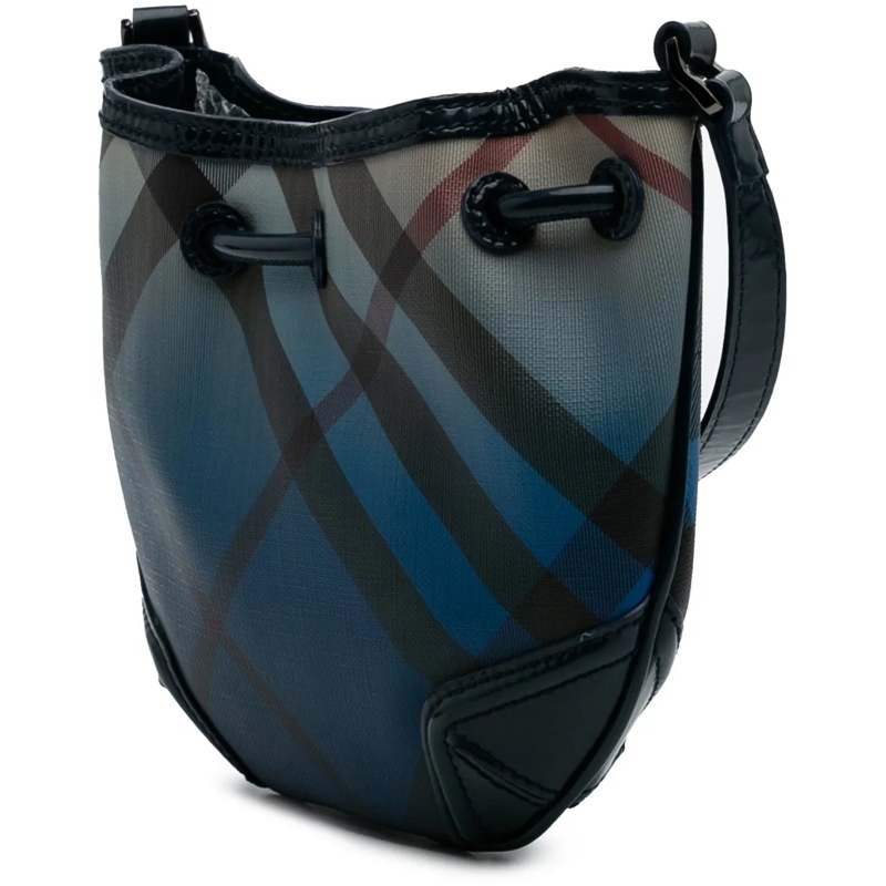 Burberry Schultertasche Supernova Check Coated Canvas Gradient Drawstring  blau
