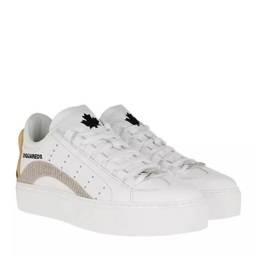 Dsquared2 Sneakers Leather White Gold Low-Top Sneaker
