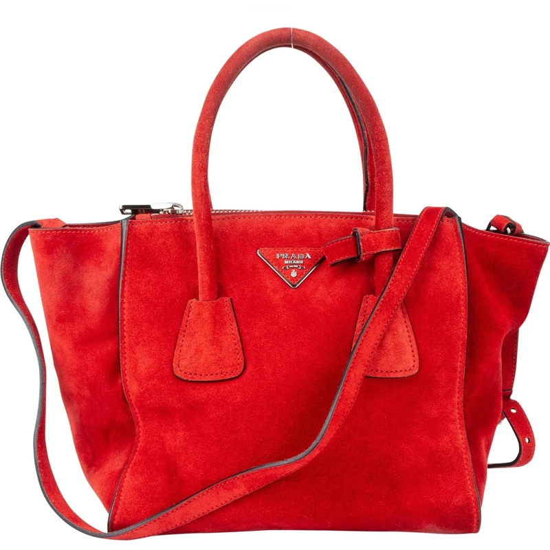 Prada Schultertasche Prada Rosso Suede Vitello Handbag mehrfarbig