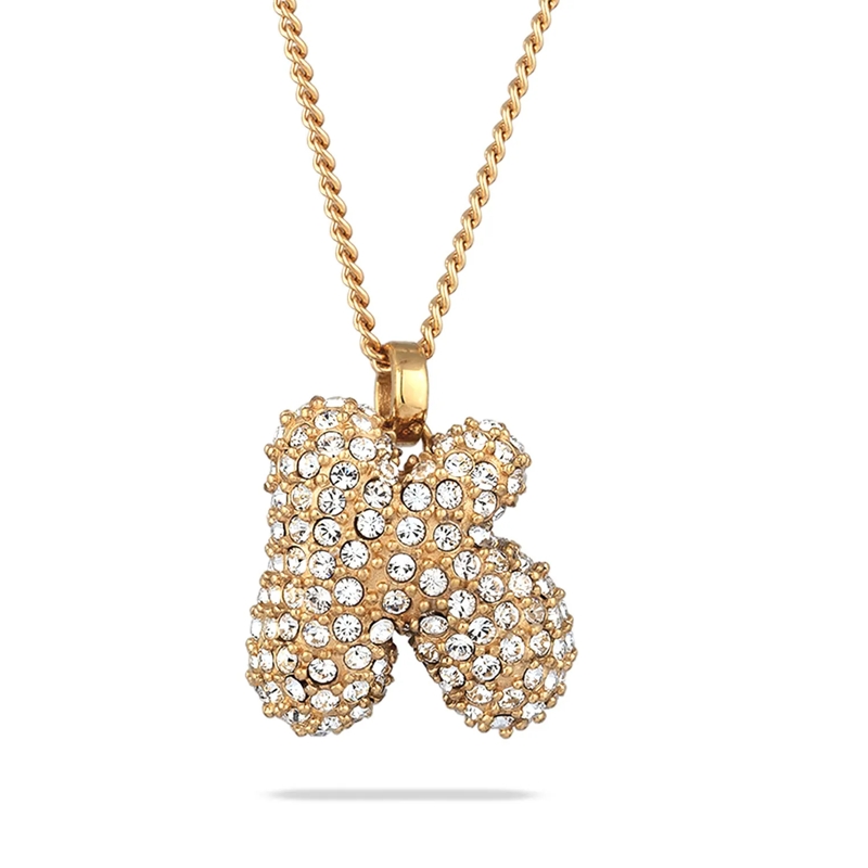 Elli Mittellange Halskette Halskette Buchstabe K Weiß 925 Sterling Silber ver gold