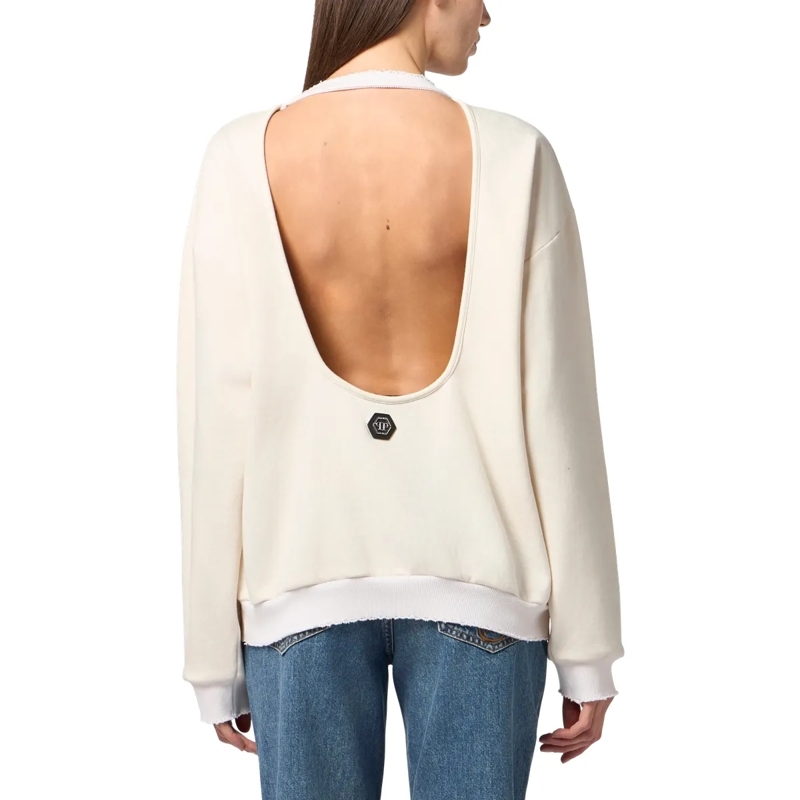 Philipp Plein Top Open Back Sweatshirt Tennis Club weiss(Image 2)